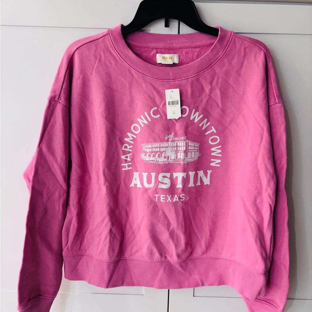 NWT Maeve Pink Harmonic Downtown Austin Sweatshirt from Anthropology
